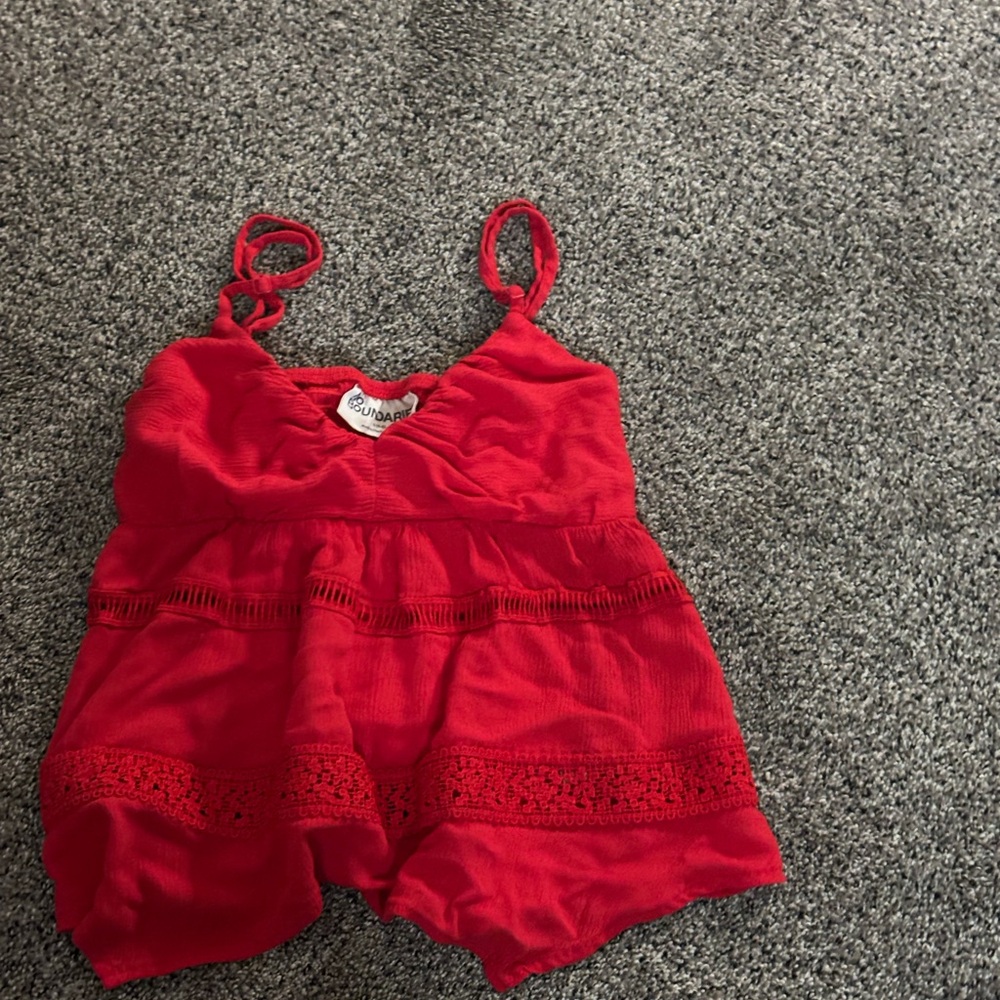 Red cute flowy tank